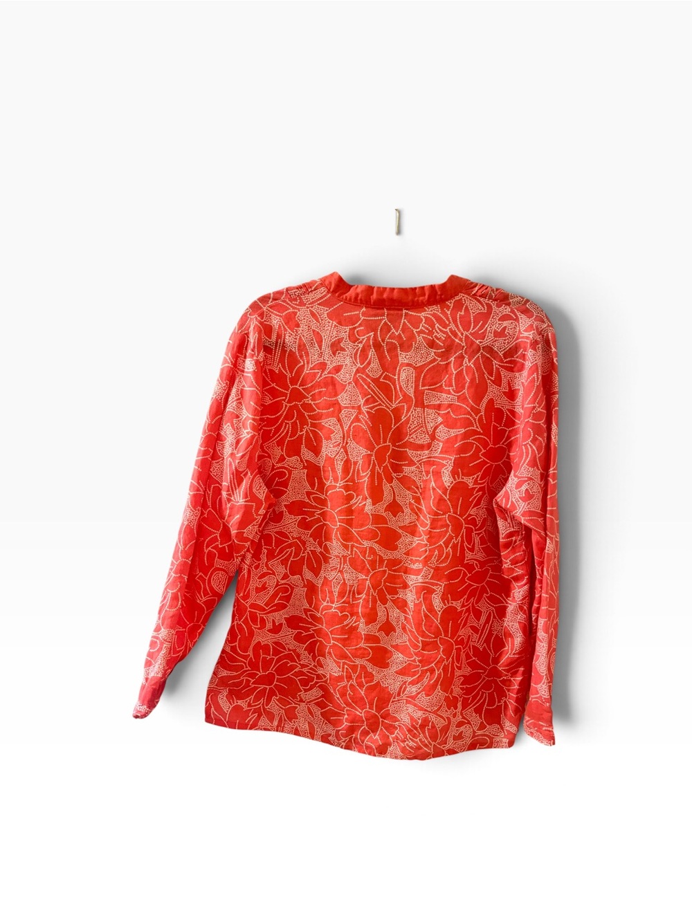 Carole Little Coral Floral Long-Sleeve Top
